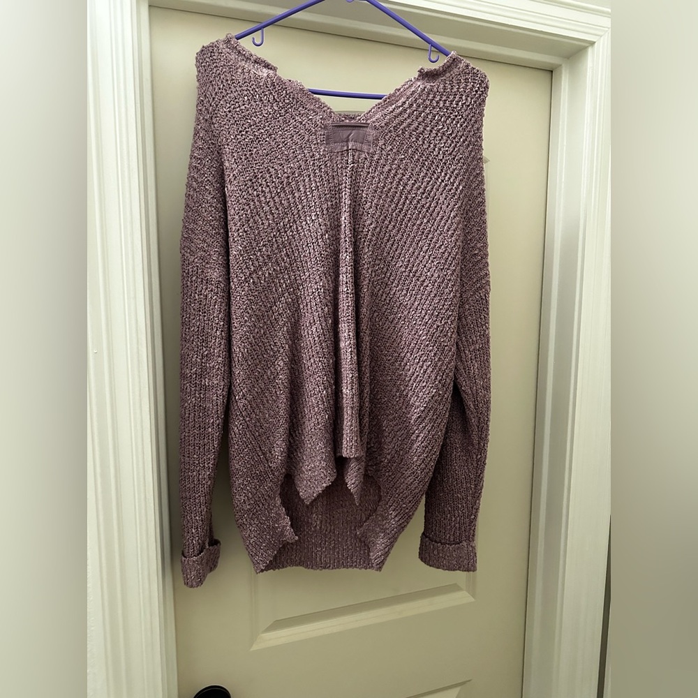 Pink Lily Mauve V-Neck Sweater